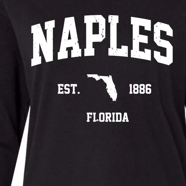 Naples Est 1886 Florida State Pride Retro Womens Cotton Relaxed Long Sleeve T-Shirt