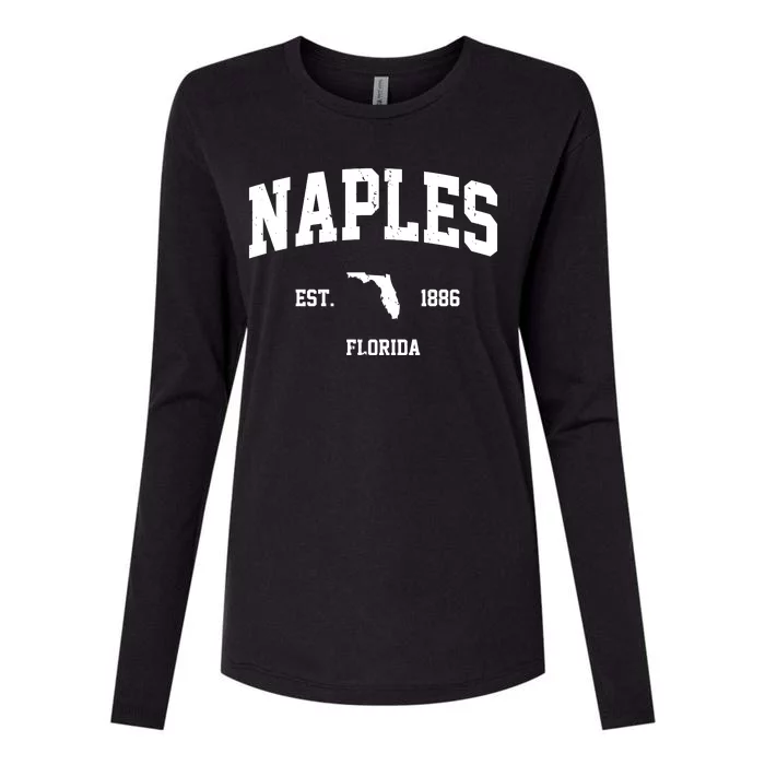 Naples Est 1886 Florida State Pride Retro Womens Cotton Relaxed Long Sleeve T-Shirt