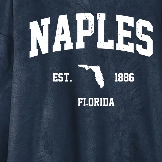 Naples Est 1886 Florida State Pride Retro Hooded Wearable Blanket