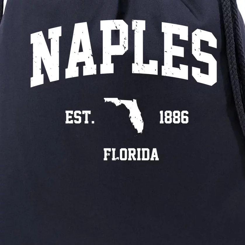 Naples Est 1886 Florida State Pride Retro Drawstring Bag