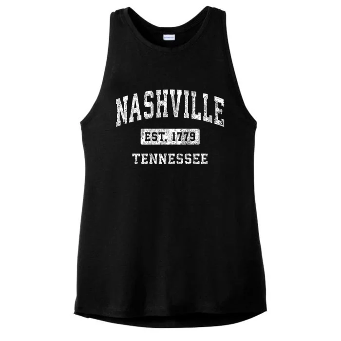 Nashville Est 1779 Tennessee Tn Vintage Established Sports Design Ladies Tri-Blend Wicking Tank