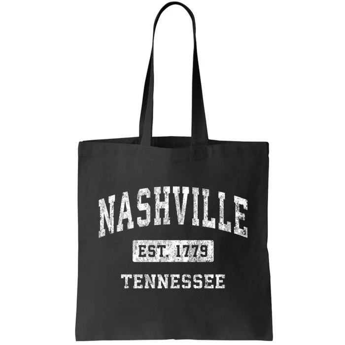 Nashville Est 1779 Tennessee Tn Vintage Established Sports Design Tote Bag