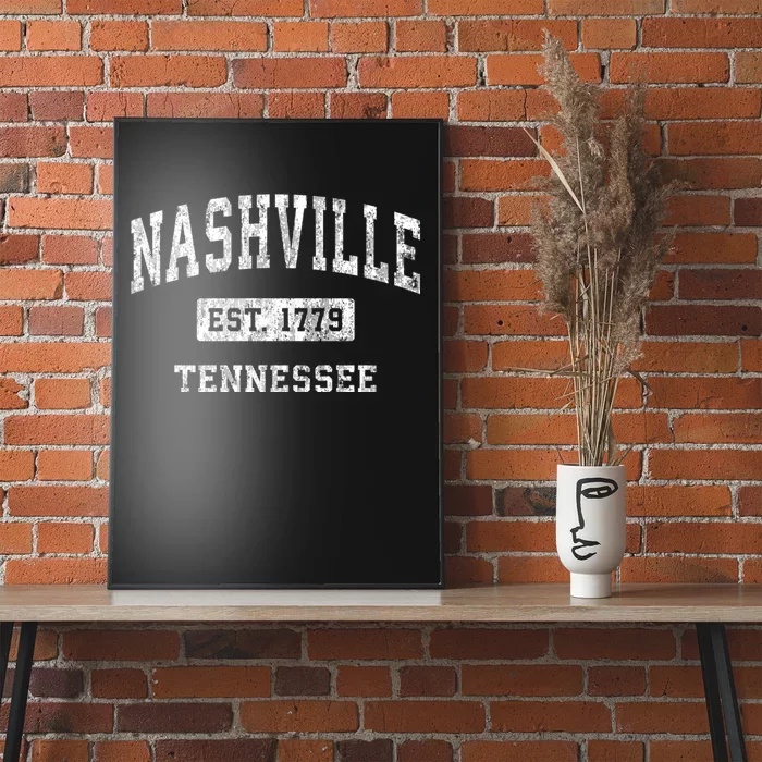 Nashville Est 1779 Tennessee Tn Vintage Established Sports Design Poster