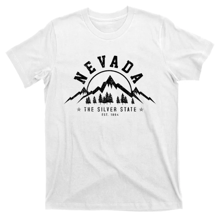 Nevada Est. 1864 Vintage Mountains Nature Outdoor Gift T-Shirt