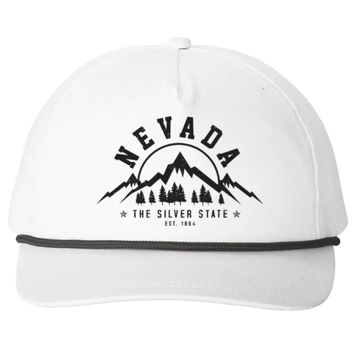 Nevada Est 1864 Vintage Mountains Nature Outdoor Gift Snapback Five-Panel Rope Hat