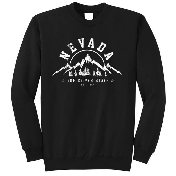 Nevada Est 1864 Vintage Mountains Nature Outdoor Gift Tall Sweatshirt