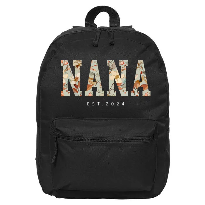 Nana Est 2024 Promoted To Nana Mothers Day 16 in Basic Backpack