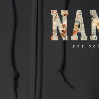 Nana Est 2024 Promoted To Nana Mothers Day Full Zip Hoodie