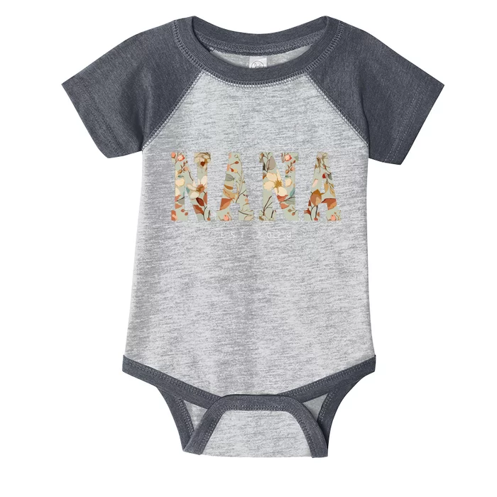 Nana Est 2024 Promoted To Nana Mothers Day Infant Baby Jersey Bodysuit