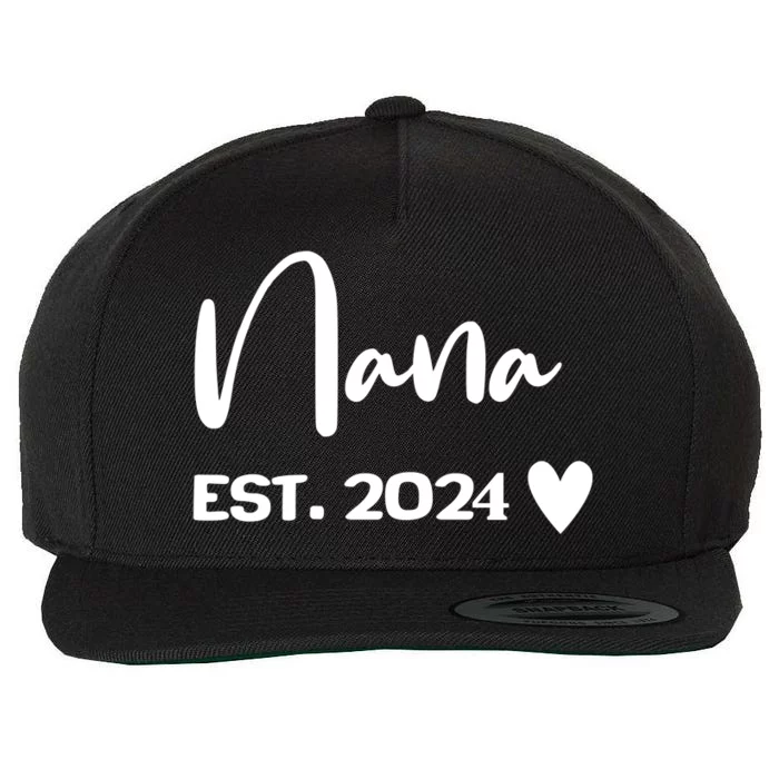 Nana Est. 2024 New Baby Wool Snapback Cap