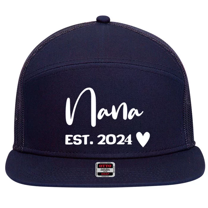 Nana Est. 2024 New Baby 7 Panel Mesh Trucker Snapback Hat