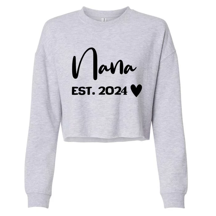 Nana Est. 2024 New Baby Cropped Pullover Crew