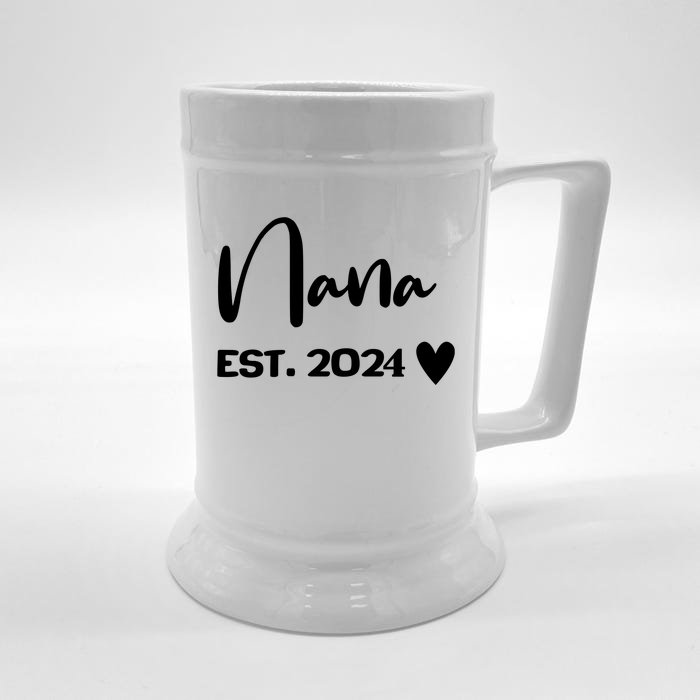 Nana Est. 2024 New Baby Front & Back Beer Stein