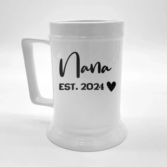 Nana Est. 2024 New Baby Front & Back Beer Stein