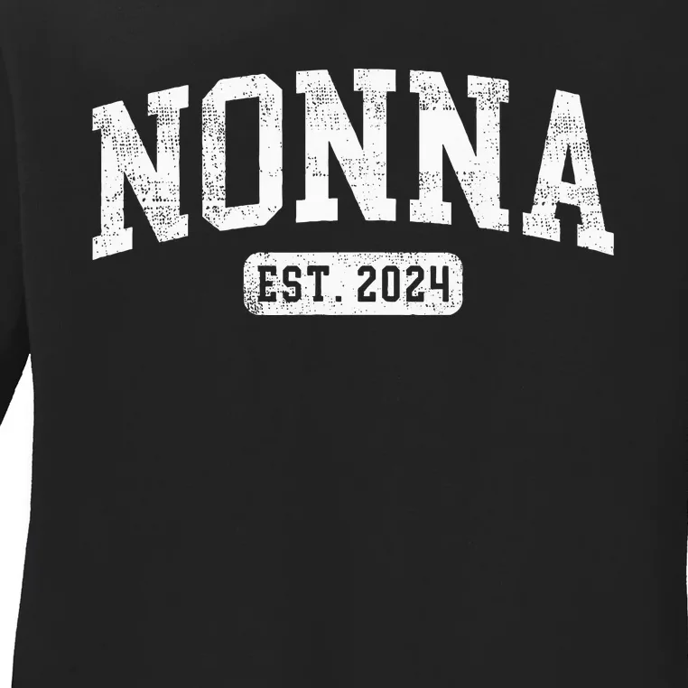 Nonna Est 2024 Promoted To Nonna Announcet Ladies Long Sleeve Shirt