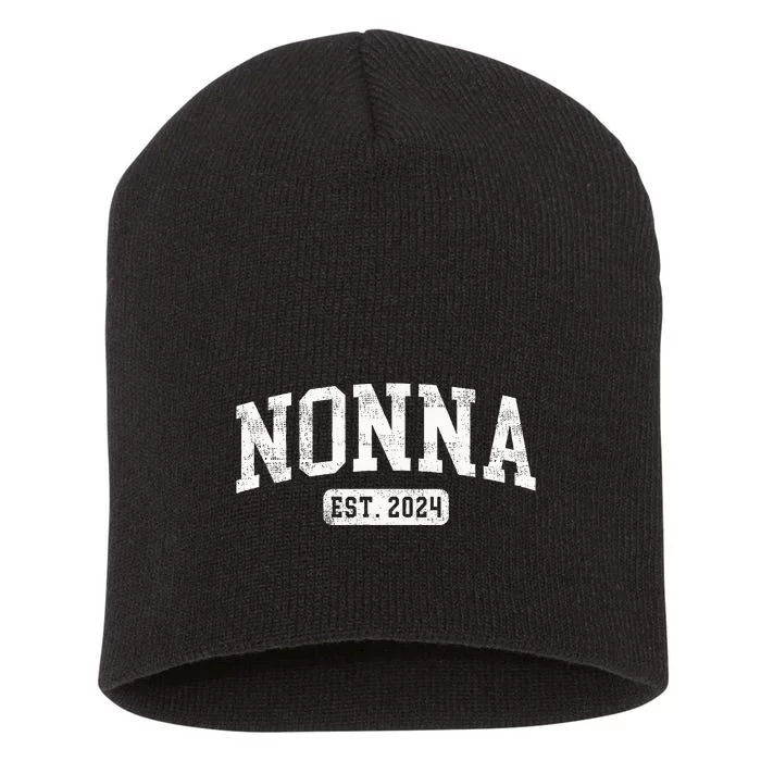 Nonna Est 2024 Promoted To Nonna Announcet Short Acrylic Beanie