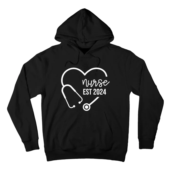 Nurse Est 2024 Rn Nursing School Graduation Graduate Hoodie