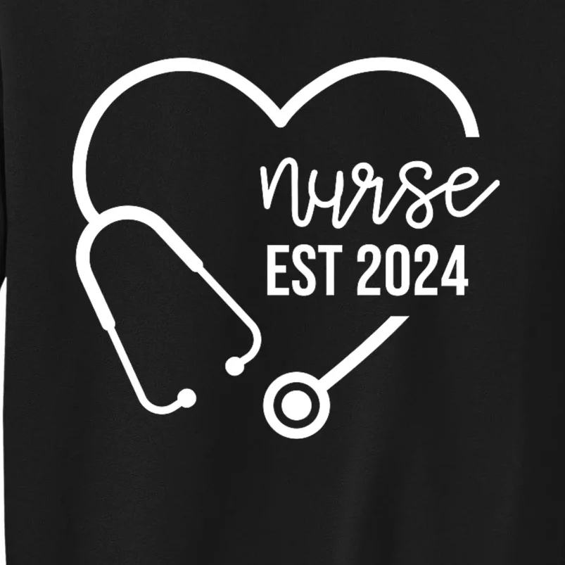 Nurse Est 2024 Rn Nursing School Graduation Graduate Sweatshirt