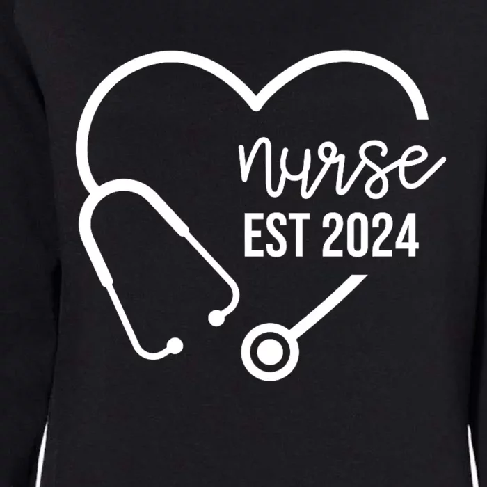 Nurse Est 2024 Rn Nursing School Graduation Graduate Womens California Wash Sweatshirt