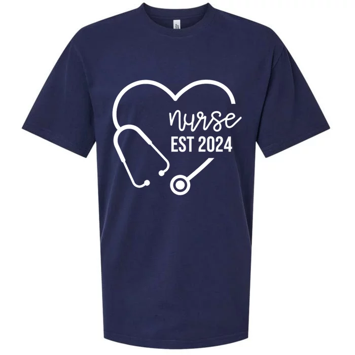 Nurse Est 2024 Rn Nursing School Graduation Graduate Sueded Cloud Jersey T-Shirt