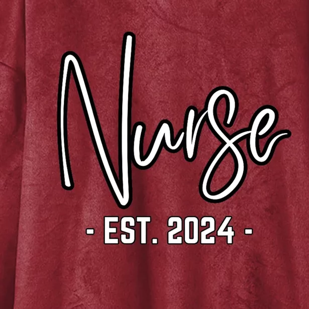 Nurse Est 2024 Rn Nursing School Graduation Graduate Student Hooded Wearable Blanket