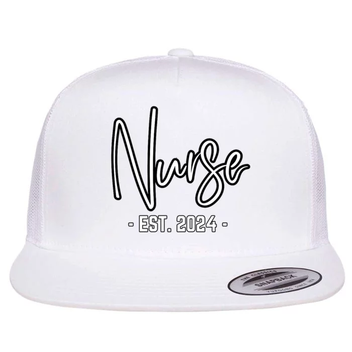 Nurse Est 2024 Rn Nursing School Graduation Graduate Student Flat Bill Trucker Hat