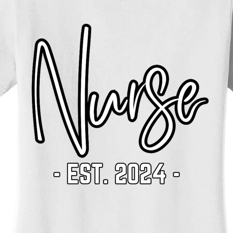 Nurse Est 2024 Rn Nursing School Graduation Graduate Student Women's T-Shirt