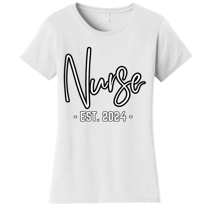 Nurse Est 2024 Rn Nursing School Graduation Graduate Student Women's T-Shirt