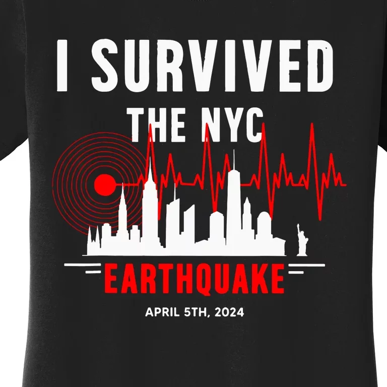 Nyc Earthquake 2024 New York City Earthquake I Survived Women's T-Shirt