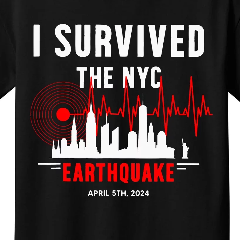 Nyc Earthquake 2024 New York City Earthquake I Survived Kids T-Shirt