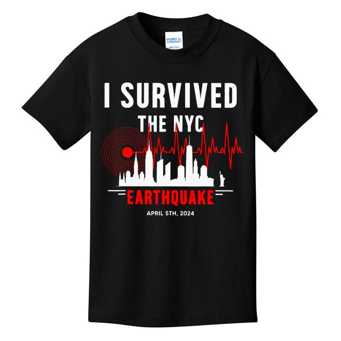 Nyc Earthquake 2024 New York City Earthquake I Survived Kids T-Shirt