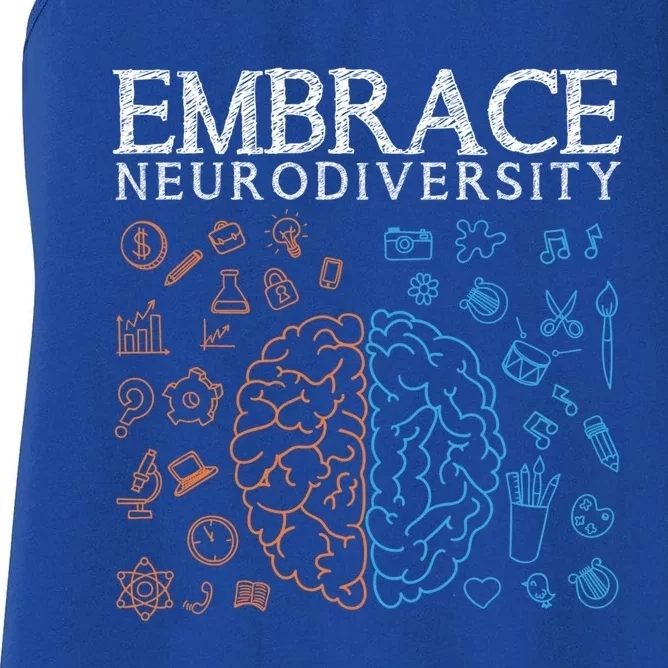 Neurodiversity Embrace Adhd Autism Asd Autism Awareness Day Gift Women's Racerback Tank