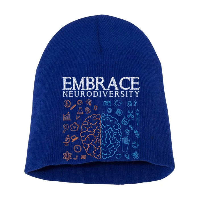 Neurodiversity Embrace Adhd Autism Asd Autism Awareness Day Gift Short Acrylic Beanie