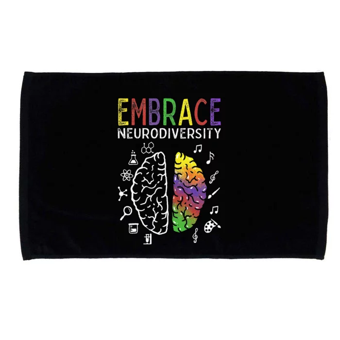 Neurodiversity Embrace ADHD Autism ASD Brain Microfiber Hand Towel