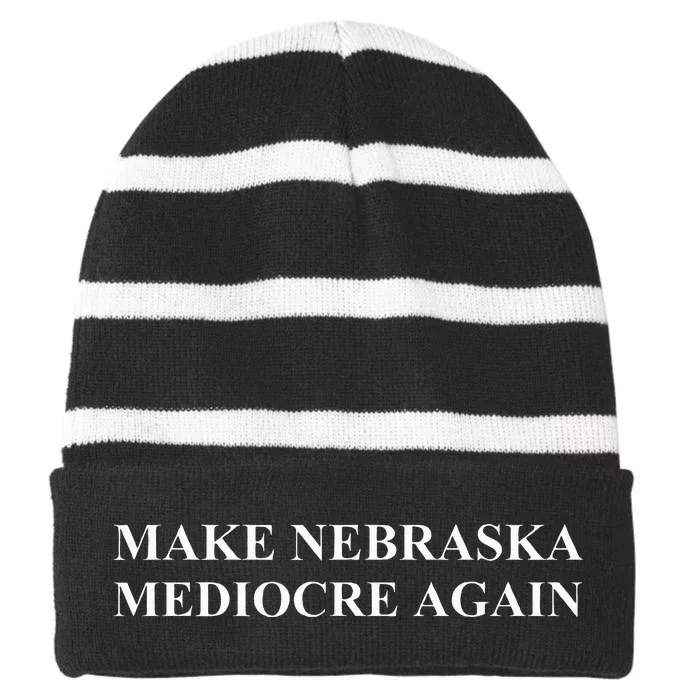 Nebraska Embracing Average Striped Beanie with Solid Band