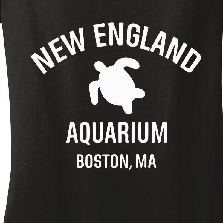 New England Aquarium Boston Ma Women's V-Neck T-Shirt