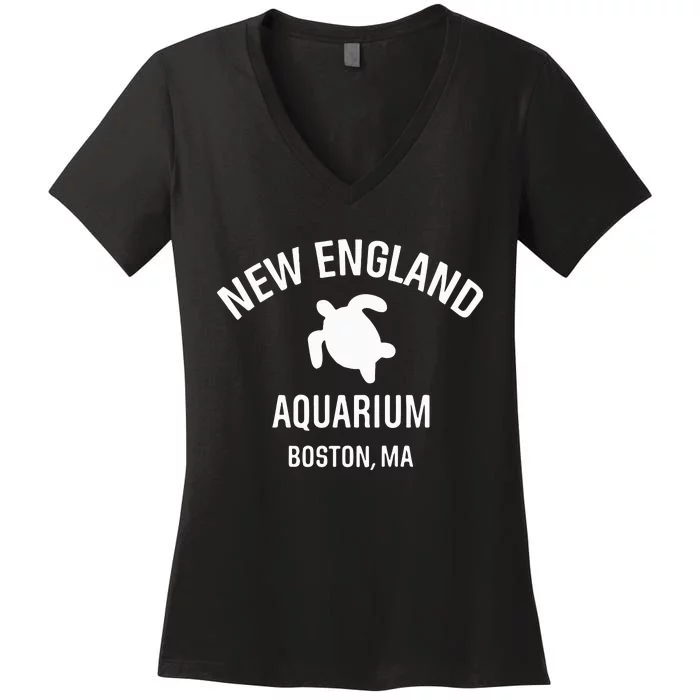 New England Aquarium Boston Ma Women's V-Neck T-Shirt