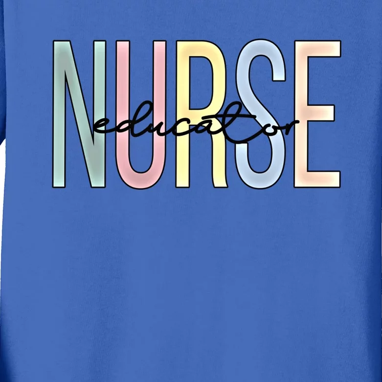 Nurse Educator Boho Nursing Educator Gift Kids Long Sleeve Shirt