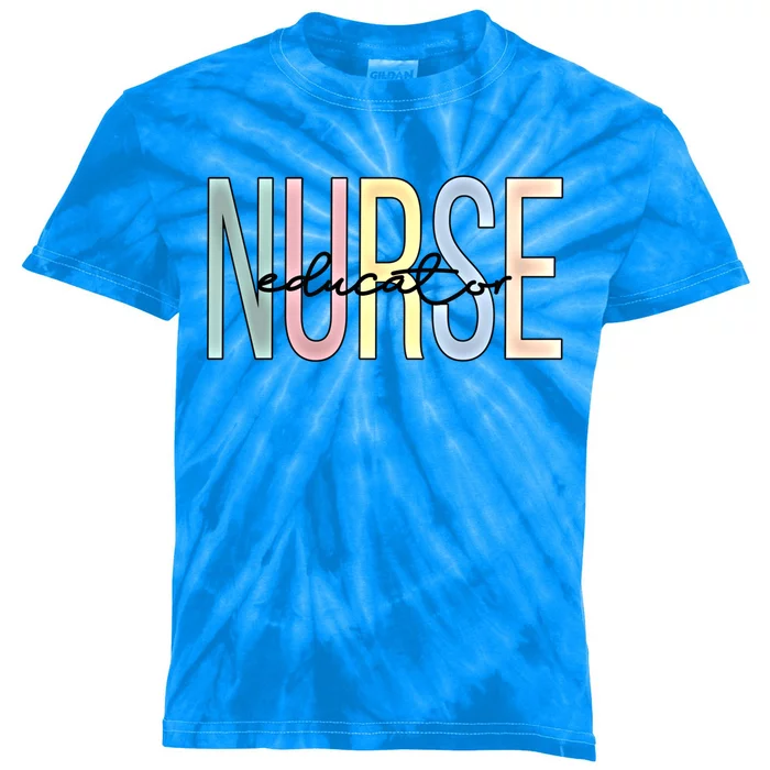 Nurse Educator Boho Nursing Educator Gift Kids Tie-Dye T-Shirt