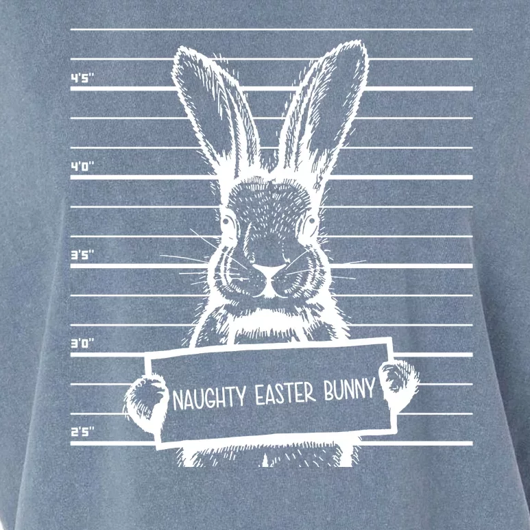 Naughty Easter Bunny Mug Shot Funny Garment-Dyed Women's Muscle Tee