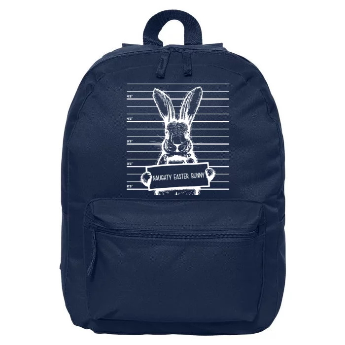 Naughty Easter Bunny Mug Shot Funny 16 in Basic Backpack