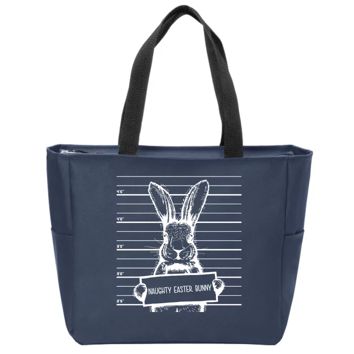 Naughty Easter Bunny Mug Shot Funny Zip Tote Bag