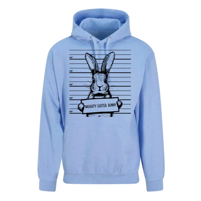 Naughty Easter Bunny Mug Shot Funny Unisex Surf Hoodie