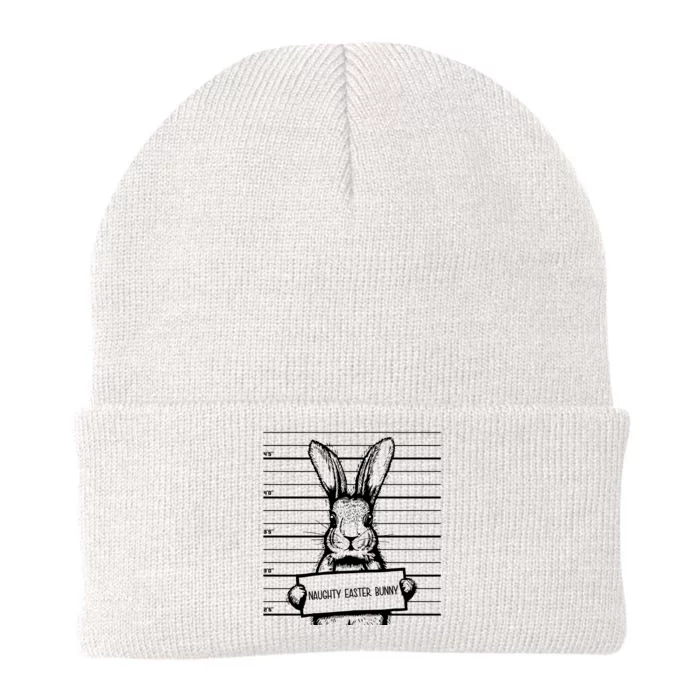 Naughty Easter Bunny Mug Shot Funny Knit Cap Winter Beanie