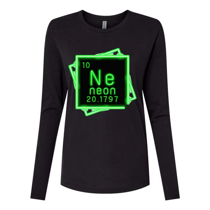 Neon Element Chemistry Periodic Table Science Nerd Womens Cotton Relaxed Long Sleeve T-Shirt