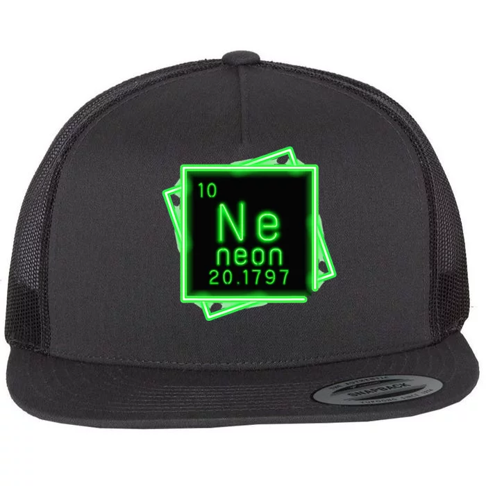 Neon Element Chemistry Periodic Table Science Nerd Flat Bill Trucker Hat