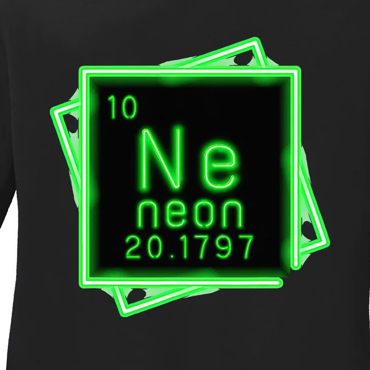 Neon Element Chemistry Periodic Table Science Nerd Ladies Long Sleeve Shirt