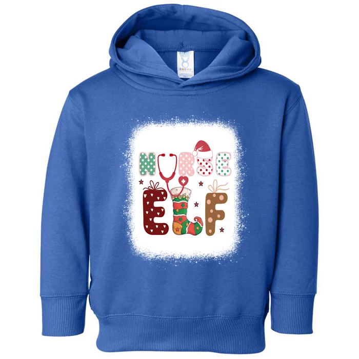 Nurse Elf Christmas Stethoscope Nurses Xmas Pajamas Gift Toddler Hoodie