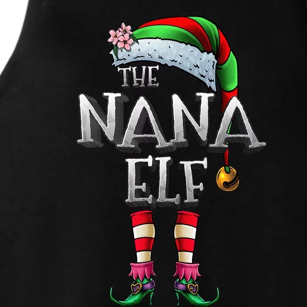 Nana Elf Christmas Family Festive Gift Ladies Tri-Blend Wicking Tank