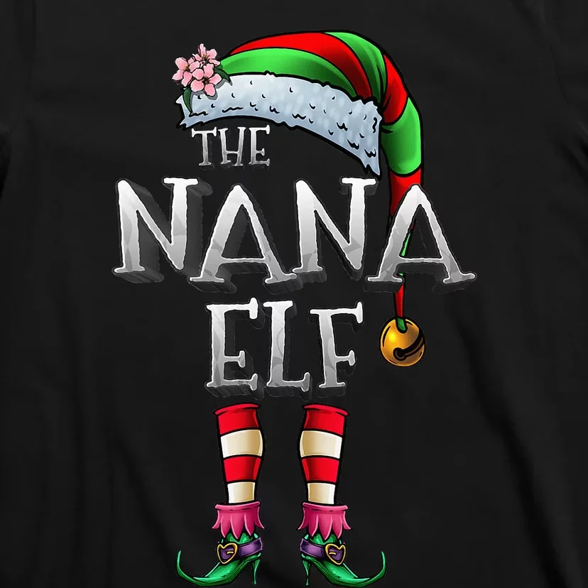 Nana Elf Christmas Family Festive Gift T-Shirt